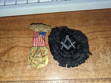 Early 1900s Masonic Medals Pins Pair F.P.A.