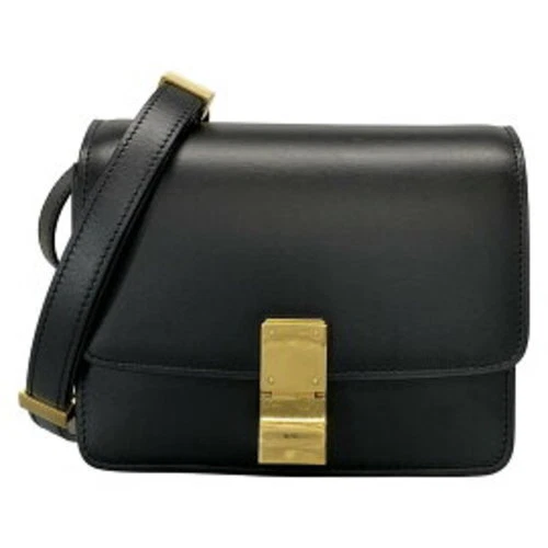 CELINE Classic Small Box Bag Black Leather Shoulder Crossbody Purse Elegant Rare - Picture 1 of 12