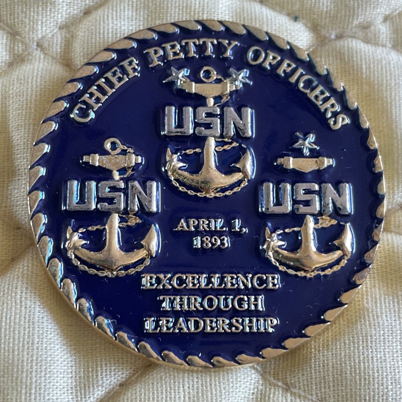 USN CHIEF PETTY OFFICER April 1893 Challenge Spinner Coin ￼