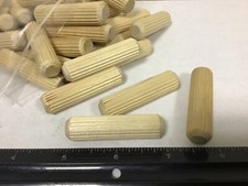 New Qty (50) 1/2" X 2" Fluted Wood Dowels, Chair City #10769
