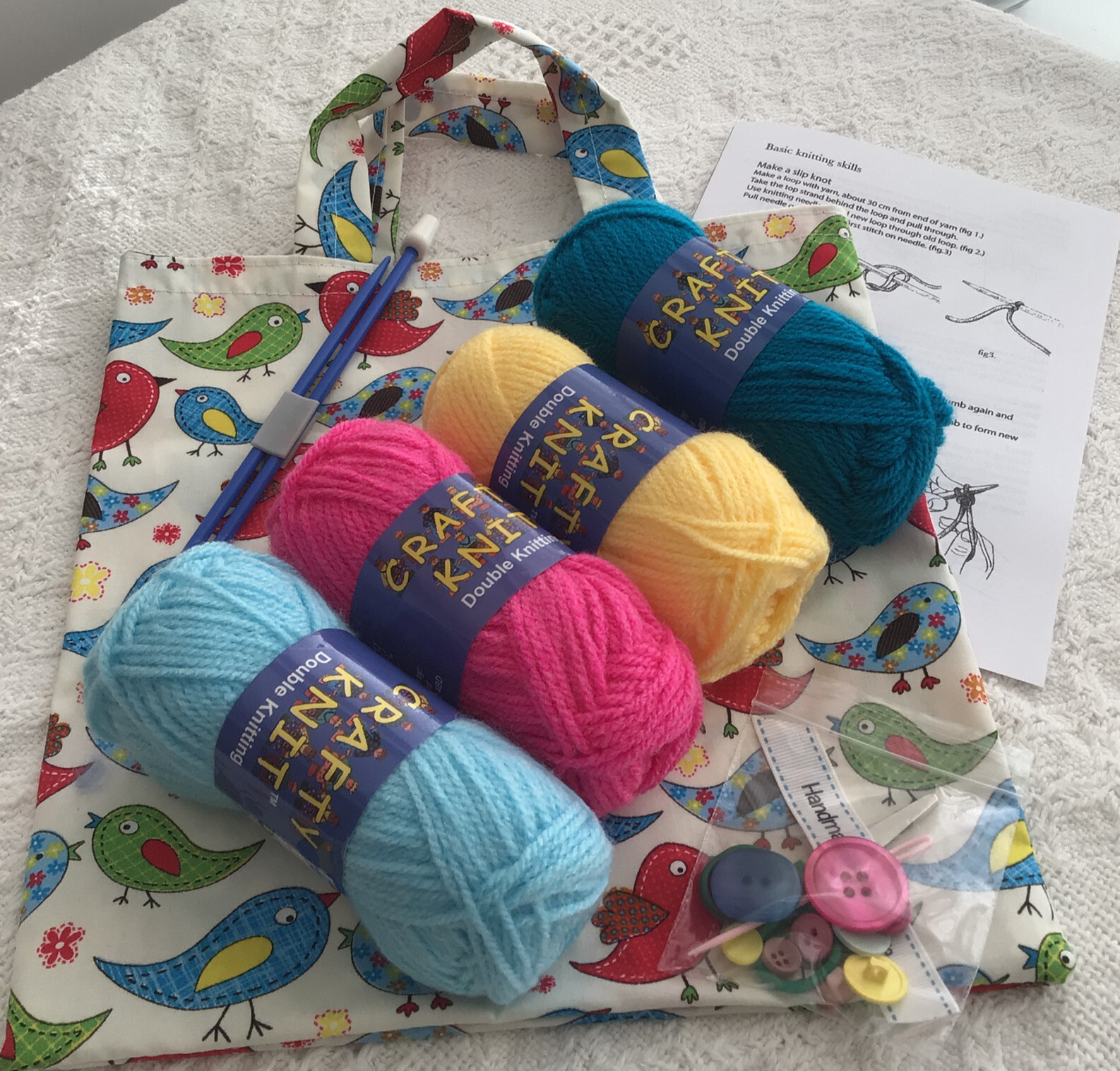 Children's Knitting Kit Learn to Knit EASY BEGINNERS with PATTERNS