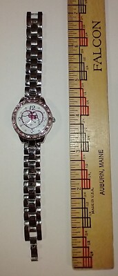 Sanrio Hello Kitty Ladies Silver & Pink Rhinestone Analog  display picture 2