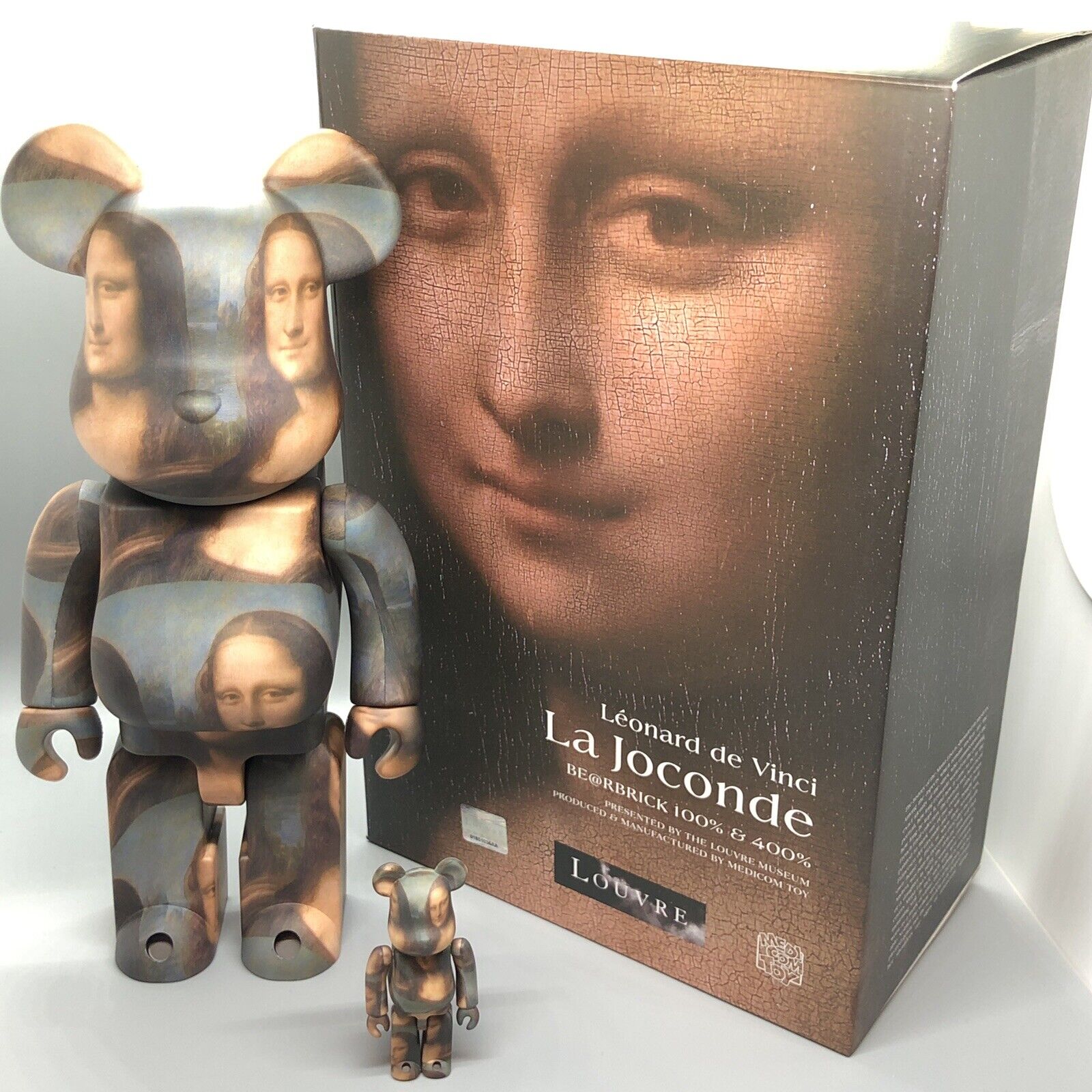 Louvre Museum Mona Lisa 100+400% Bearbrick Medicom US Seller Leonardo Da  Vinci