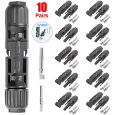 10 Pair Male Female M/F Wire Cable Connector Solar Panel Adapter 30A Waterproof
