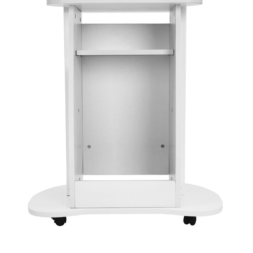 Mobile Standing Height Desk Portable Podium & Rolling Presentation Lectern Cart - Picture 6 of 20