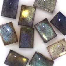 LABRADORITE RAINBOW EFFECT 9 x 7 MM BAGUETTE CABOCHON SOLD PER STONE F-3008