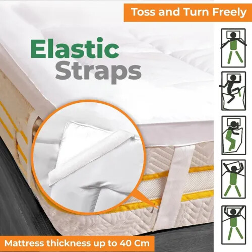 Luxury Soft Hotel Quality Microfiber Mattress Topper Box Stitched Thick 5cm - Picture 2 of 4
