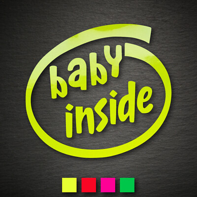 13104 baby inside Aufkleber 83x90mm NEON OEM JDM DUB Tuning Auto Sticker Shocker