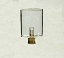 ACRYLIC CYLINDER LAMP SHADE FINIAL WITH BRASS BASE - FINIAL THREAD #120