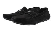 PRADA Leather DRIVING LOAFER Shoes - 2DD007 - Black - NEW - US 8 EU 41