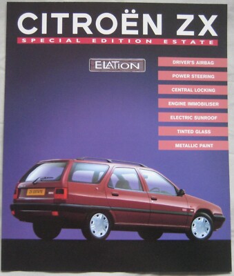 Citroen ZX Elation Sonderedition Kombi 1995 Prospekt Erscheinungsnummer K6020