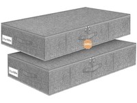 Unterbett Aufbewahrungsboxen Faltbar Stoff Grau Stauraum Organizer 2 StüCk 17 Cm