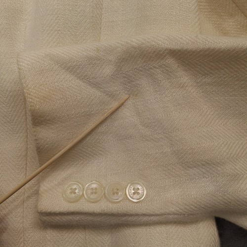 Lauren Ralph Lauren Womens 14 Cream 100% Linen Mandarin Collar Blazer Jacket - Picture 4 of 13