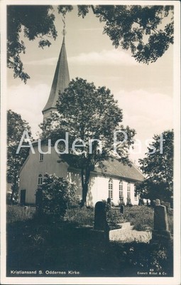 Kristiansand S. Oddernes Kirke Norwegen RPPC Kirche Mittet & Co. Postkarte
