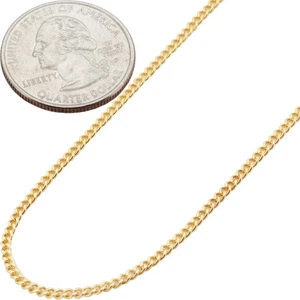 18k Or jaune rempli 1.5mm Collier de chaîne de lien cubain 16"-24.