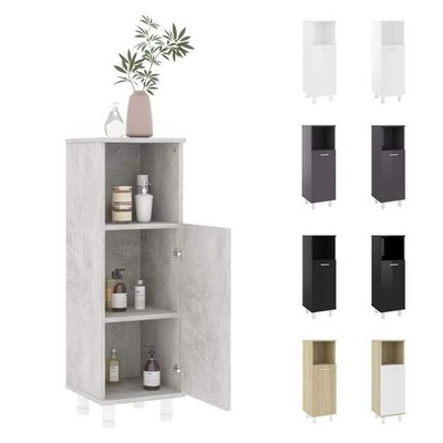 Badschrank mit Staufach Badezimmerschrank Midischrank Badregal 30x30x95 cm