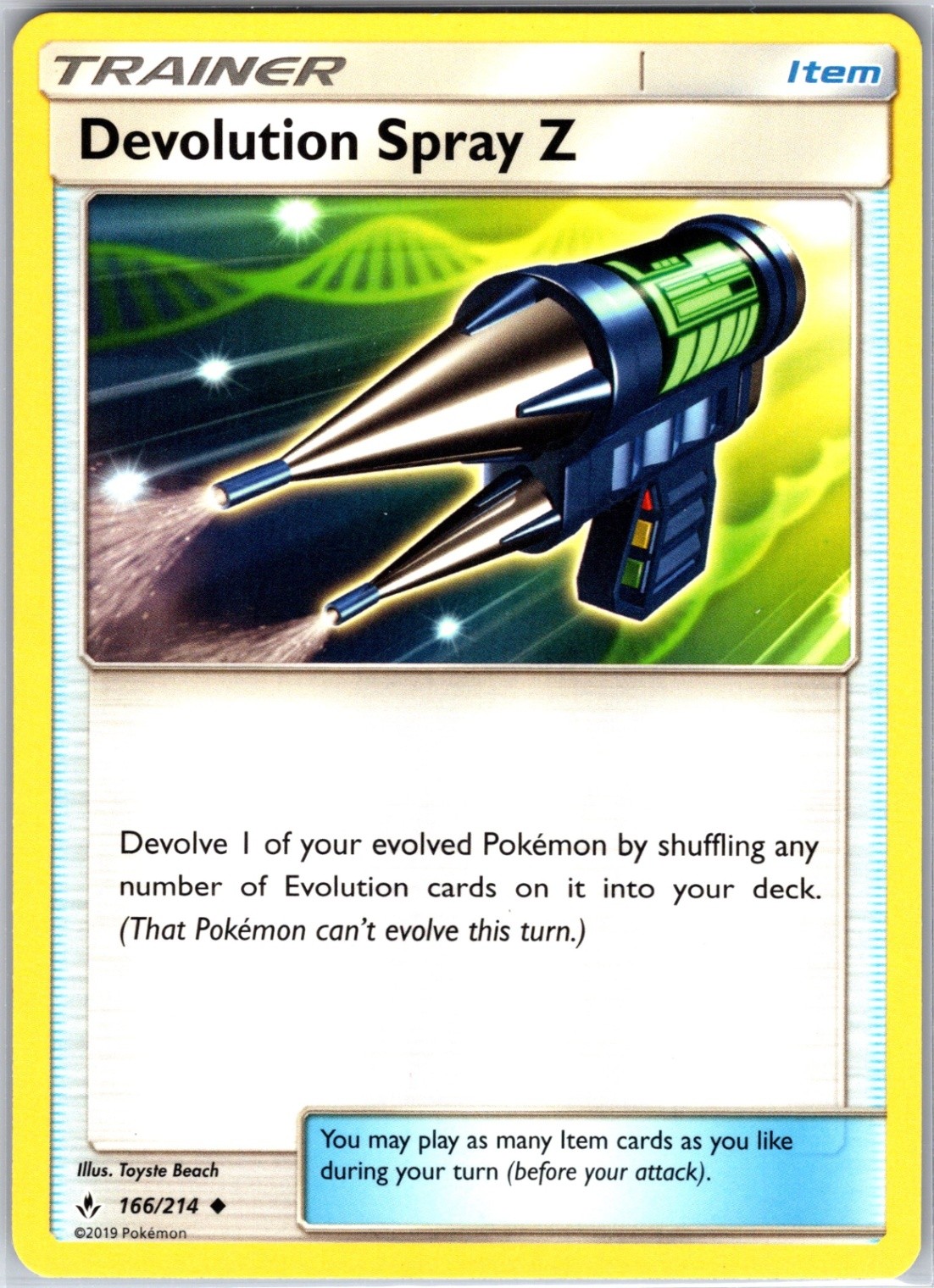 Devolution Spray Z 166/214 Uncommon Regular Card Unbroken Bonds Pokemon TCG LP