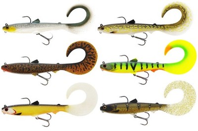 Westin Bullteez Curltail R2F 16cm 35g Sinking - montierter Gummifisch, Köder  