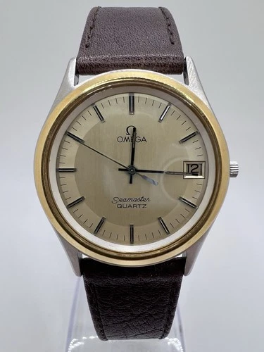 Vintage 1980’s Omega Seamaster Quartz Cal 1337 Gold Silver Tone Watch
