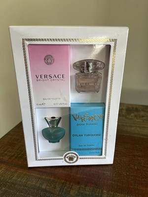 Versace Mini Bright Crystal/Dylan Turquoise Fragrance Set, FACTORY SEALED
