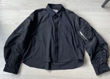 sacai Black MA-1 Stripe Shirt Jacket M Near Mint Japan Exclusive