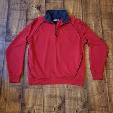 Kappa Mens sweatshirt, size medium, red, zip up neck, pockets that zip