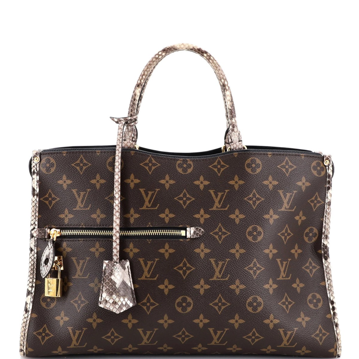 Louis Vuitton Popincourt NM Handbag Monogram Canvas with Python MM