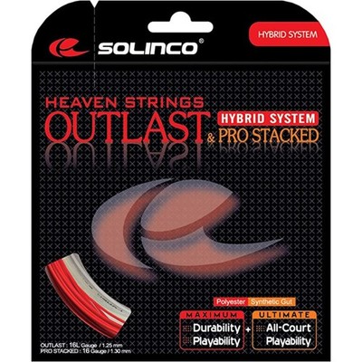 Solinco Outlast+Pro-Stacked Hybrid Tennis String Set - 16L + 16