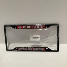 NEW 2024 National Championship Ohio State Buckeyes Metal Tag Frame - Black