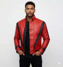 Handmade Michael J Thriller PU Leather Jacket - Premium MJ Cosplay Outfit - Gift