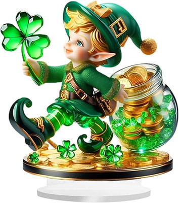 St Patricks Day Leprechaun Figurines Decorations Irish Shamrock St. Green