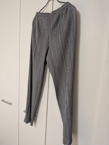 Pleats Please, Issey Miyake Pleats Please Pants Gray Stretchy Straight Size 2