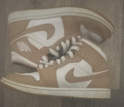 Jordan Air Jordan 1 Mid Tan Gum White Athletic Sneakers