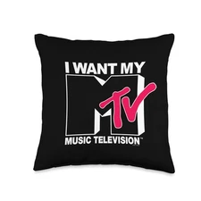 Music Television Black White Red My Throw Pillow