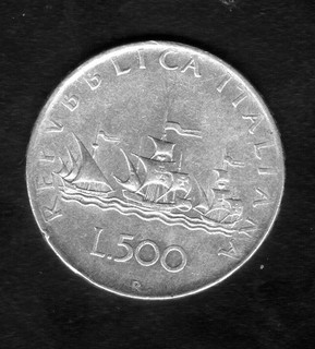 Moneta da 500 Lire in argento 835/1000 modello “Caravelle” anno 1959 lotto 12