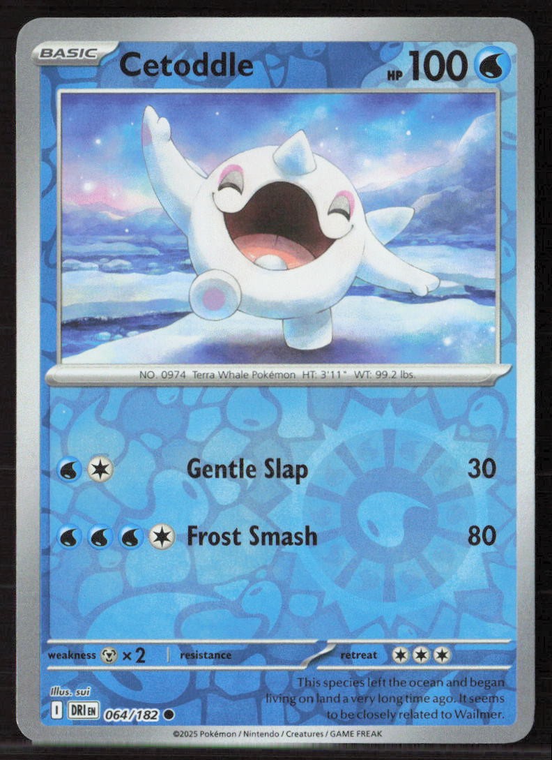 Cetoddle #064/182 Common, Reverse Holo SV10: Destined Rivals Pokemon