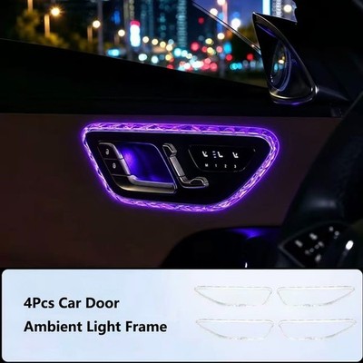 4Pcs Car Door Ambient Light Frame For Mercedes C GLC E Class W206 X254 W214 W223