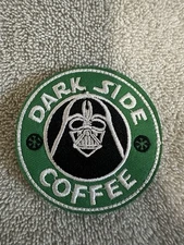 STAR WARS DARK SIDE COFFEE 3x3 Embroidered Morale Patch Hook Backing Brand New