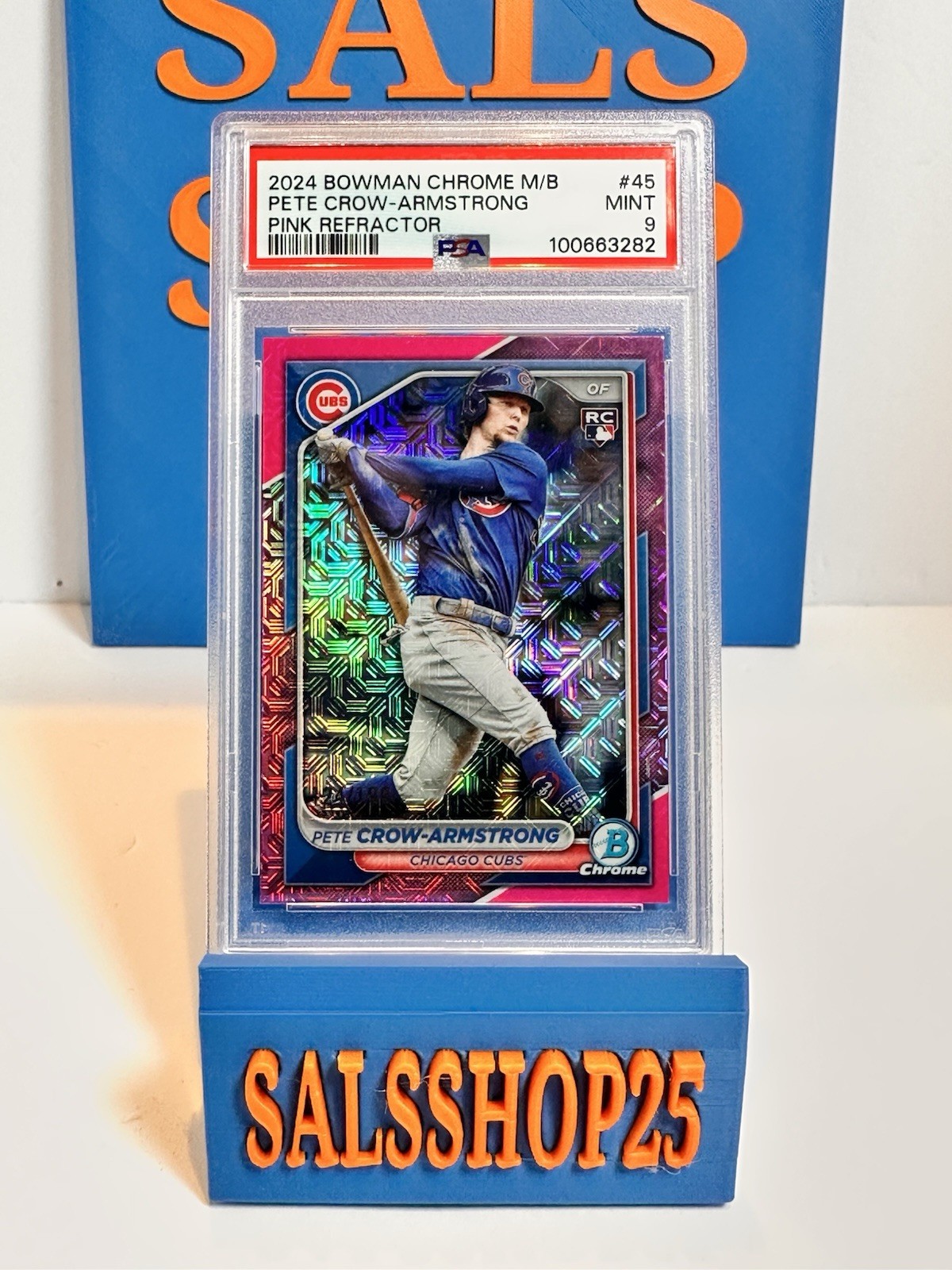 2024 Bowman Chrome - Pete Crow-Armstrong #45 Pink Mojo Refractor /199 (RC)