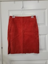 Vintage Express Women's suede pencil skirt 100 leather Red size 1/2