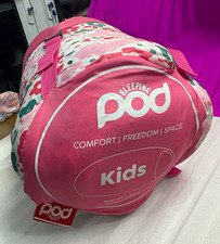 Sleeping Pod Kids Sleeping Bag 165x83cm Pink Floral Polyester Zip Carry Strap