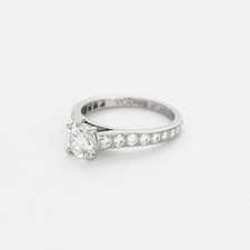 Bague Fleur Or Blanc 14k Sertie Diamants Naturels - Poids 7.05g, Taille 47, Cocktail