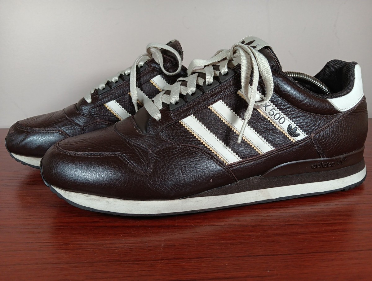 Adidas Originals ZX 500 RM Sneakers Men Size 12 Brown Leather Low Top Lace Up