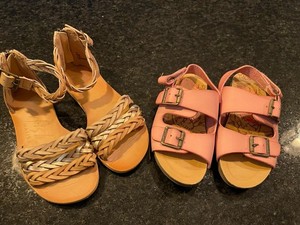 Blowfish Malibu Girls Sandals Pink Gold Lot 2 Size 11