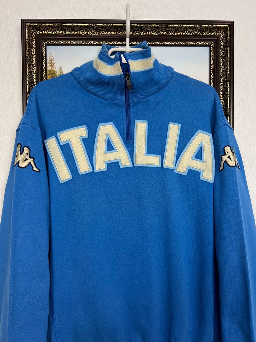 Vintage Kappa Italy Football Jacket Soccer Blue National Track Top