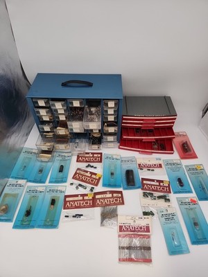 Huge Vintage Electronics Lot Resistors Capacitors ICs Archer Ohmite Cabinet