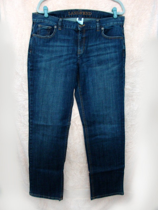 LANDS' END Women's Natural Fit Straight Leg Jeans - Size 12 - Medium Wash NWOT