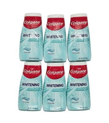 Colgate Whitening Fluoride Toothpaste Crystal Mint, 4.6 oz, SEALED, Lot of 6