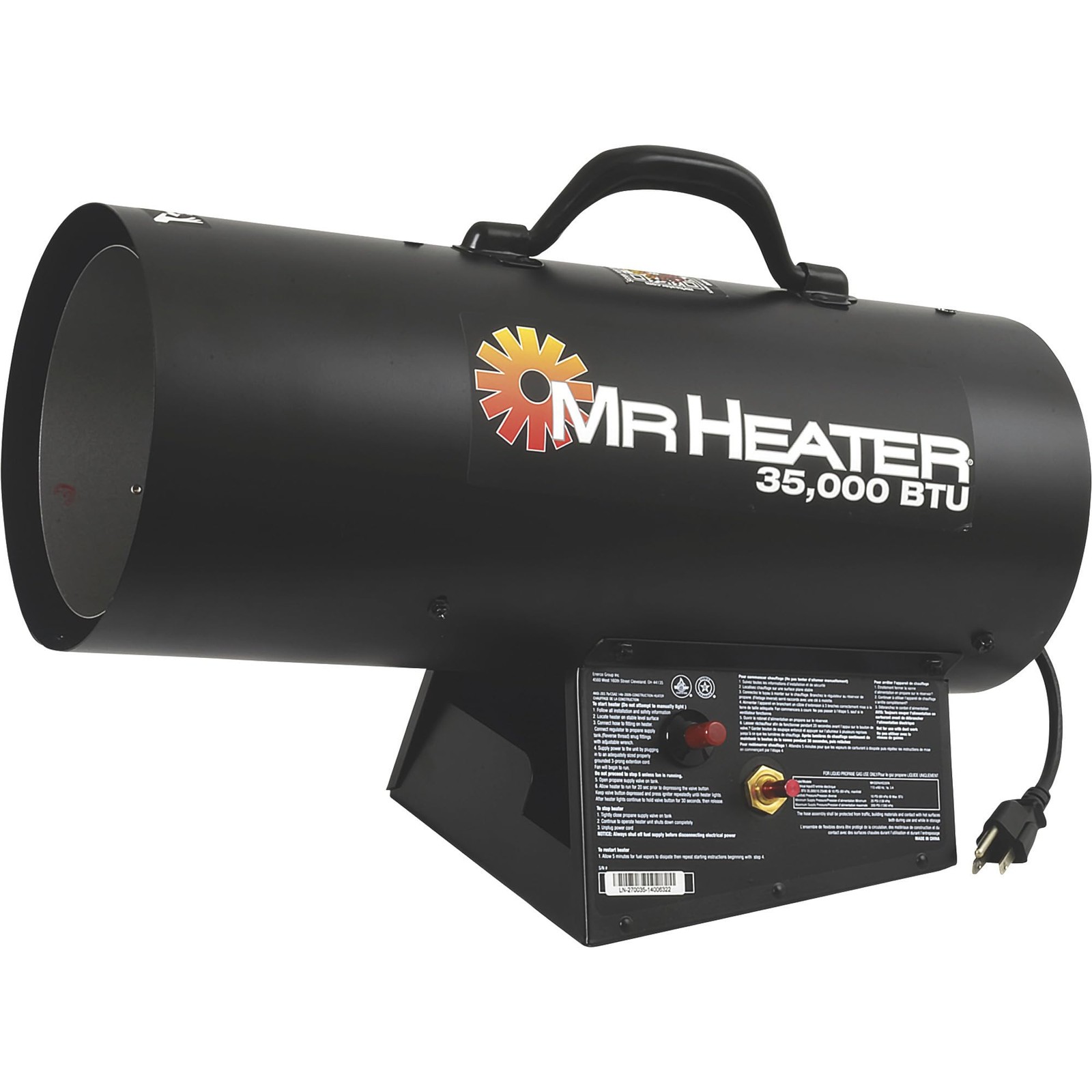 35,000 Btu Propane Forced-air Heater Mh35fa, Black