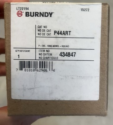 BURNDY P44ART Crimping Die 1000 KCMIL Round Item 434847 UPC 781810629816